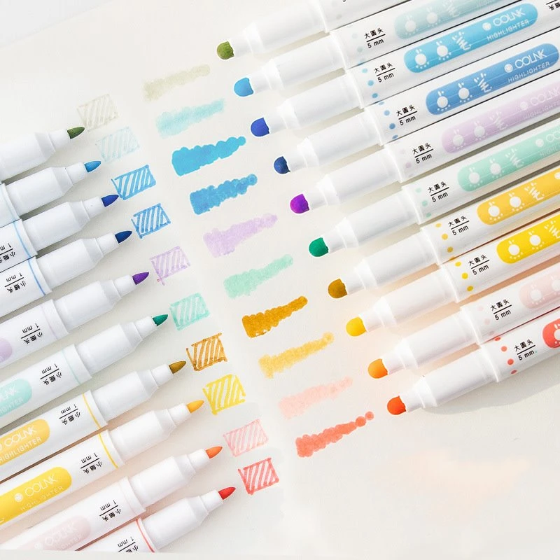 Markeerstift met 18 kleuren stippen