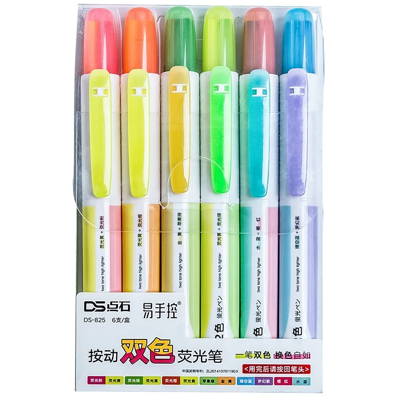 2 kleuren in 1 tip intrekbare markeerstift