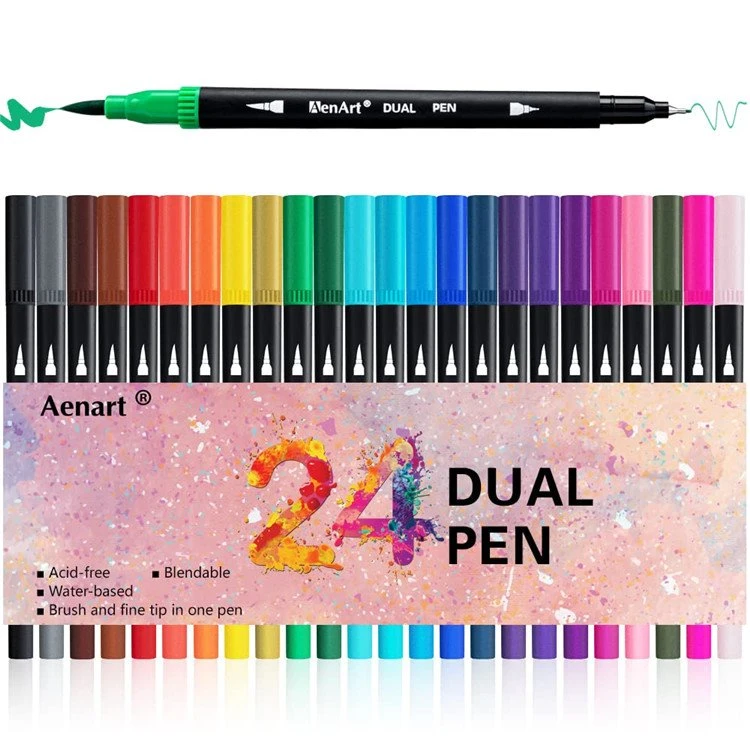 24 gekleurde dagboekplannerpennen Fine Point Marker