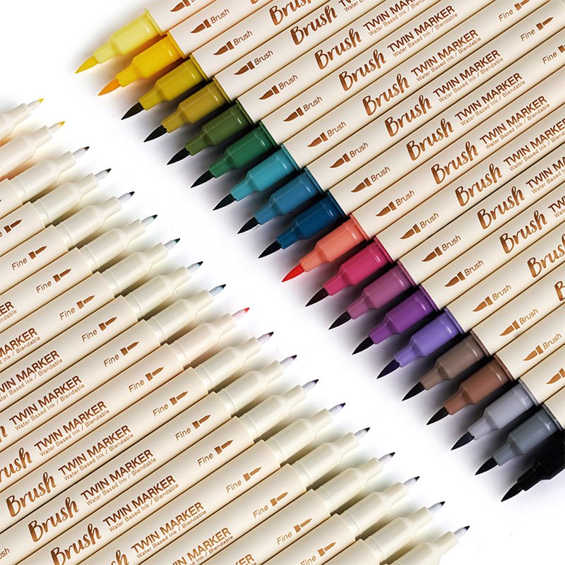 3st retro kleur kalligrafie borstel pen set