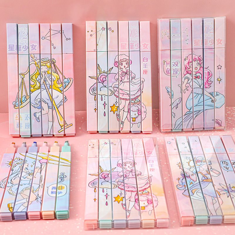 6st Constellation Markeerstiften Pastel Cute