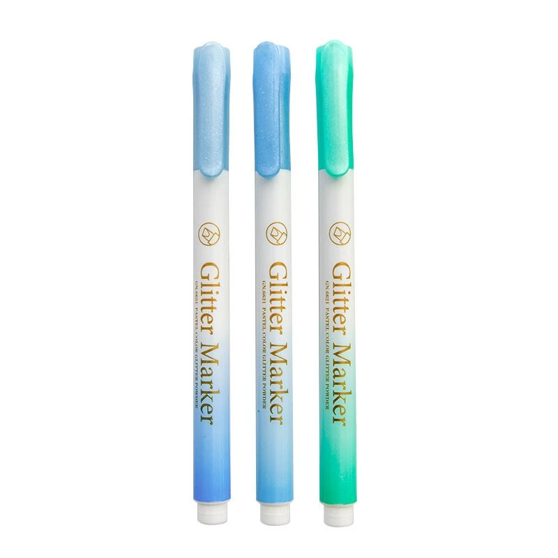 Zachte kleur pastel glitter markeerstift