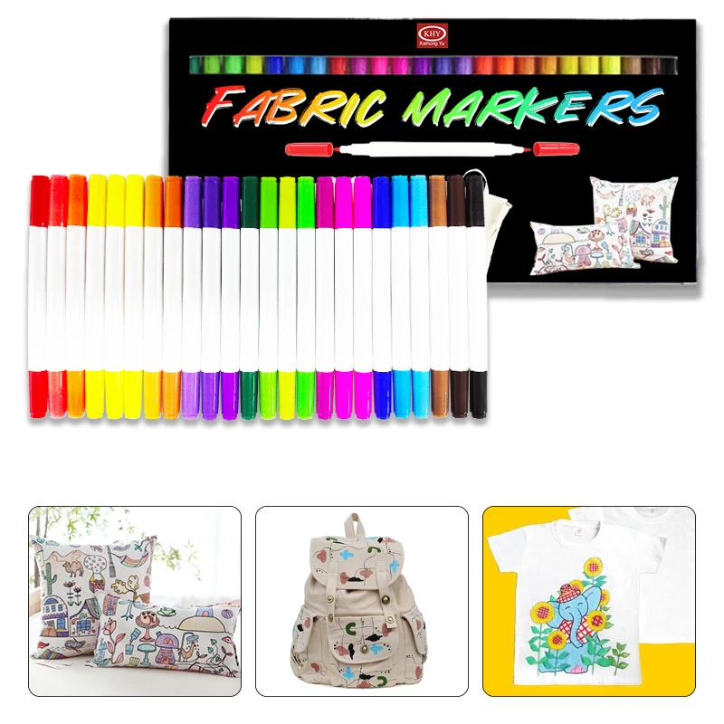 20 kleuren permanente textielmarker