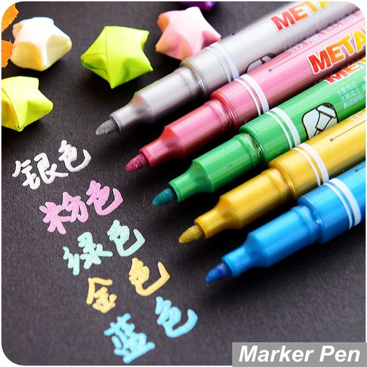 5 stuks metallic kleur markeerstift