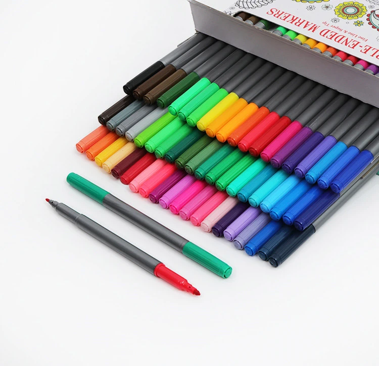 60 kleuren twee tips vilt aquarel penseel