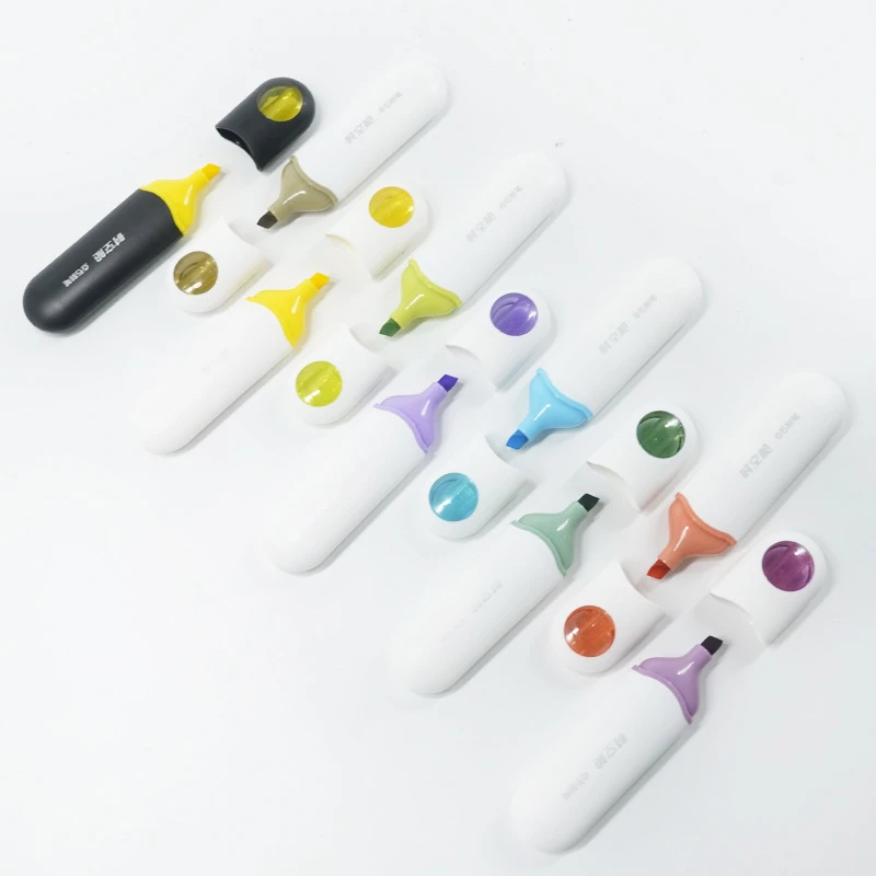 8 stuks pastelkleuren zachte tip markeerstift