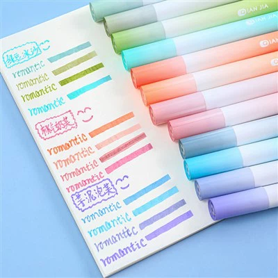 12 kleuren pastelkleurige markeerstiften