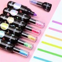 6 stuks schattige planeet wijnfles mini-markeerstift