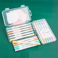 6 stuks Dual-tip pastelkleuren markeerstiften
